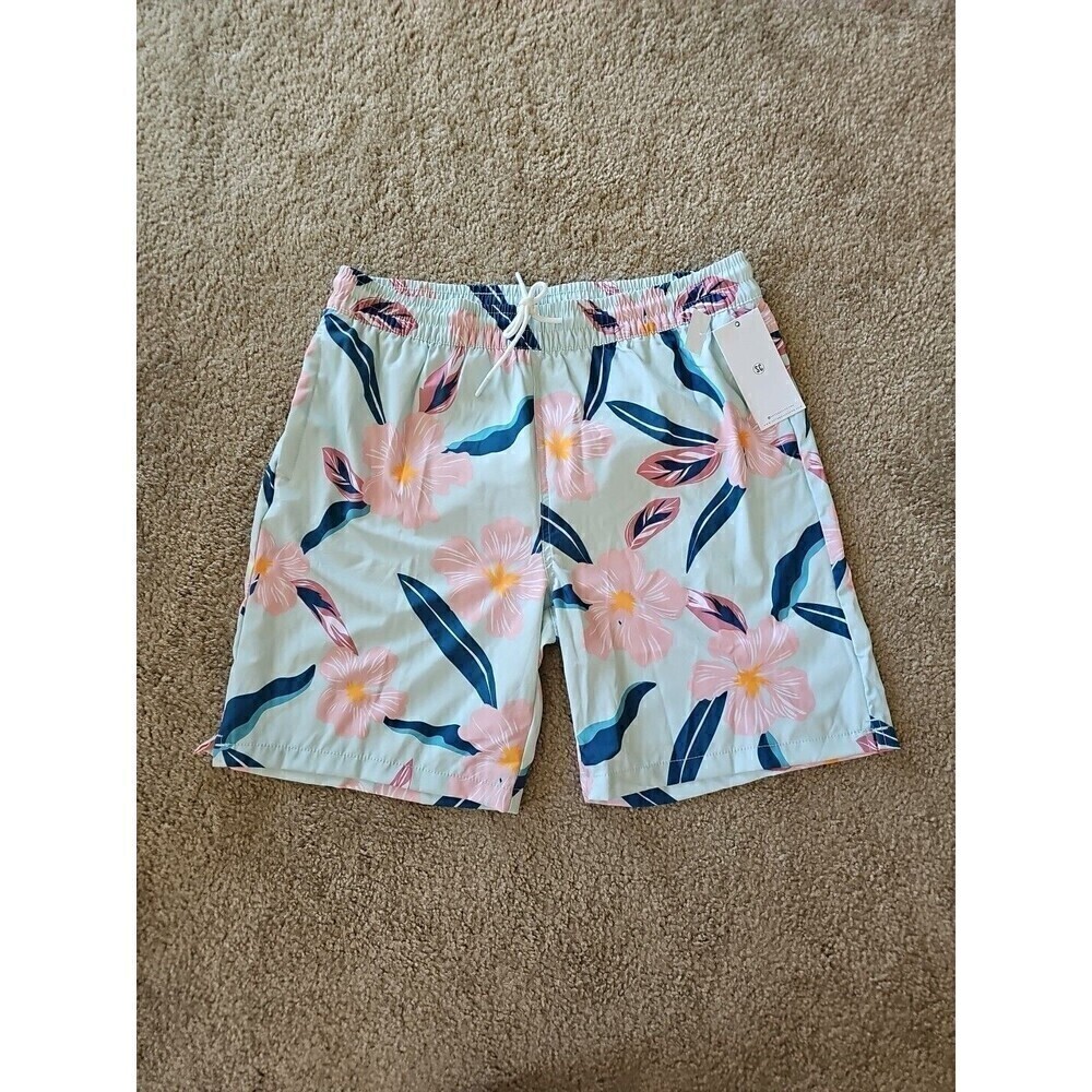 Sovereign Code Men's Floral Swim Shorts Drawstring Teal XL